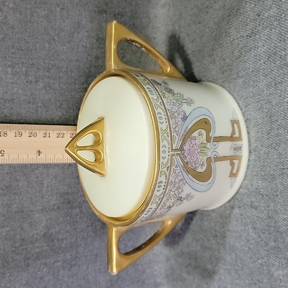 Set Of Art Deco Sugar Bowl And Creamer - Picture 3 of 9